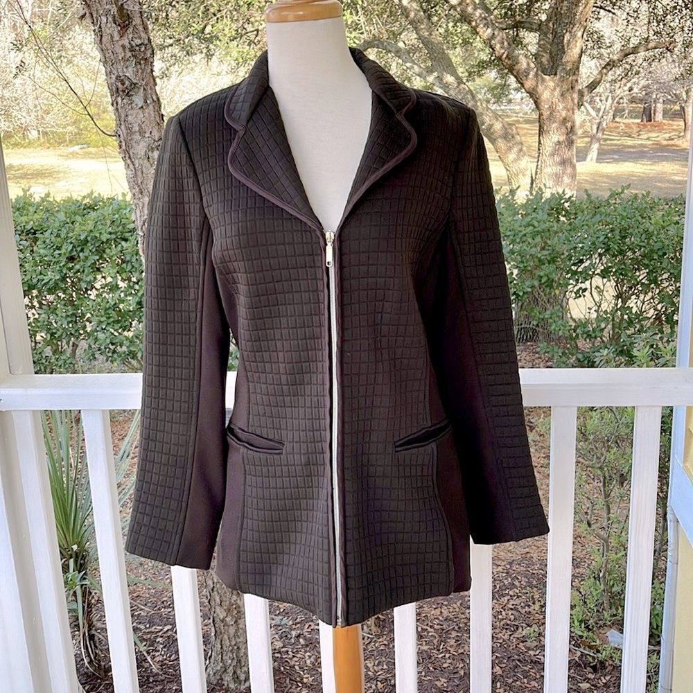 DESIGNER Alma Italy Quilted Zip Front Jacket